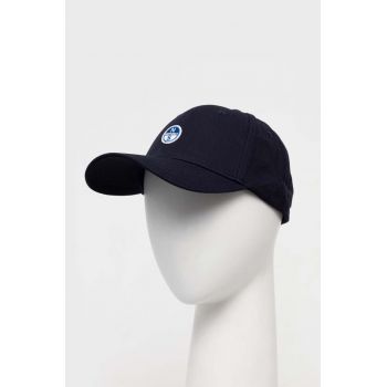 North Sails șapcă de baseball din bumbac culoarea albastru marin, cu imprimeu de firma originala