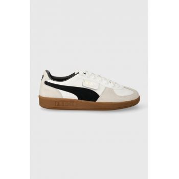 Puma sneakers din piele Palermo culoarea alb 384363