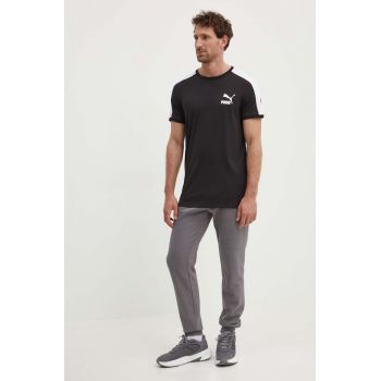 Puma tricou T7 bărbați, culoarea negru, cu imprimeu 538204