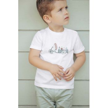 Tartine et Chocolat tricou de bumbac pentru copii culoarea verde, cu imprimeu