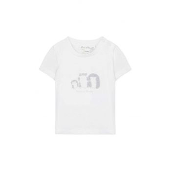 Tartine et Chocolat tricou din bumbac pentru bebelusi culoarea bej, cu imprimeu