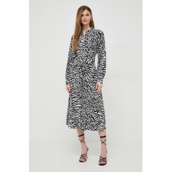 Karl Lagerfeld rochie culoarea negru, midi, evazati