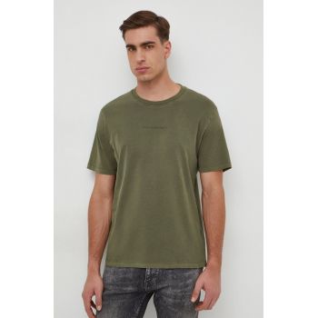 Pepe Jeans tricou din bumbac Dave Tee barbati, culoarea verde, cu imprimeu ieftin