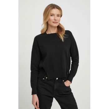 Sisley pulover femei, culoarea negru, light de firma original