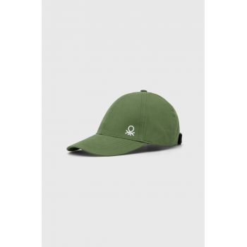 United Colors of Benetton șapcă din bumbac pentru copii culoarea verde, neted ieftina