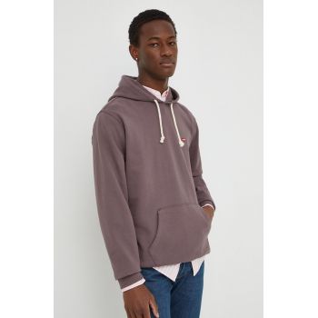 Levi's hanorac de bumbac barbati, culoarea violet, cu glugă, neted, 34581