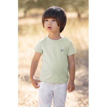 Tartine et Chocolat tricou din bumbac pentru bebelusi culoarea verde, modelator