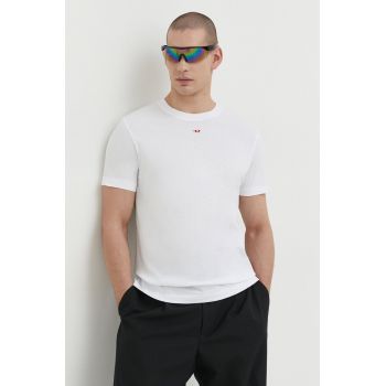 Diesel tricou din bumbac bărbați, culoarea alb, cu imprimeu A04081.0GRAI de firma original
