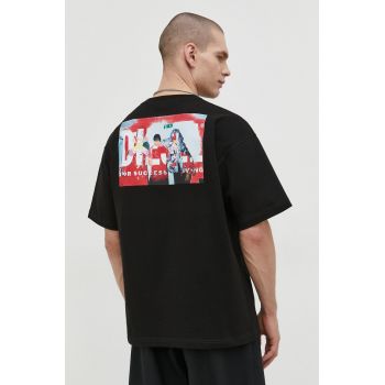Diesel tricou din bumbac bărbați, culoarea negru, cu imprimeu A12749.0BEAF