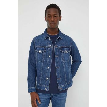 Marc O'Polo geaca jeans barbati, culoarea albastru marin, de tranzitie de firma originala