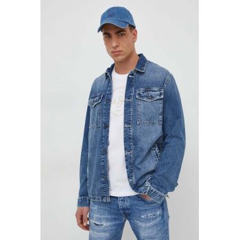 Pepe Jeans geaca jeans Luka Stencil barbati, de tranzitie ieftina