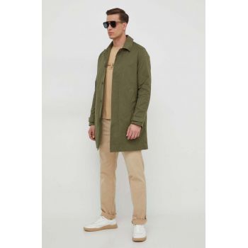 Pepe Jeans trenci Valerio barbati, culoarea verde, de tranzitie