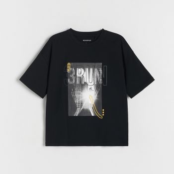 Reserved - T-shirt cu imprimeu - Negru