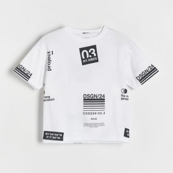 Reserved - T-shirt oversize - Alb