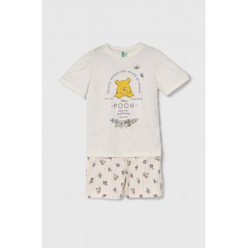 United Colors of Benetton pijama copii x Disney culoarea bej, modelator