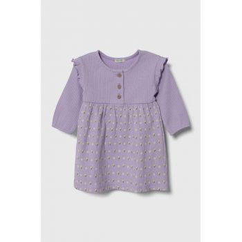 United Colors of Benetton rochie bebe culoarea violet, mini, evazati ieftina