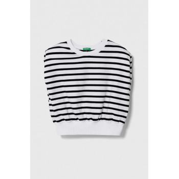 United Colors of Benetton top din bumbac pentru copii culoarea negru