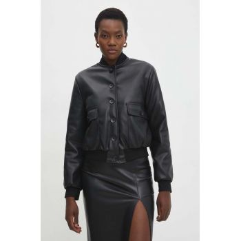 Answear Lab geaca femei, culoarea negru, de tranzitie, oversize ieftina
