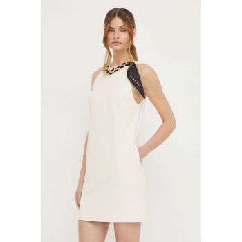 Elisabetta Franchi rochie culoarea bej, mini, drept