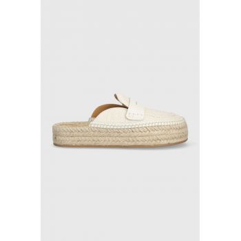 JW Anderson papuci Loafer Espadrillas femei, culoarea bej, cu platforma, ANW42005C