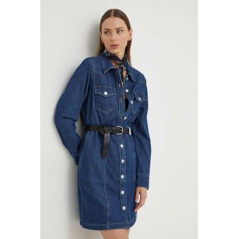 Levi's rochie jeans culoarea albastru marin, mini, drept ieftina