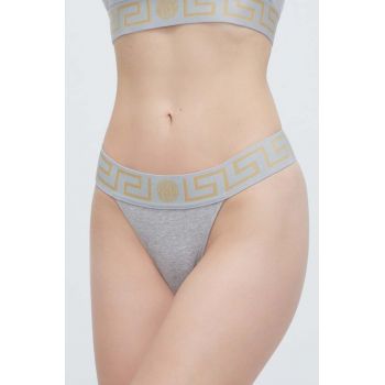 Versace tanga culoarea gri la reducere