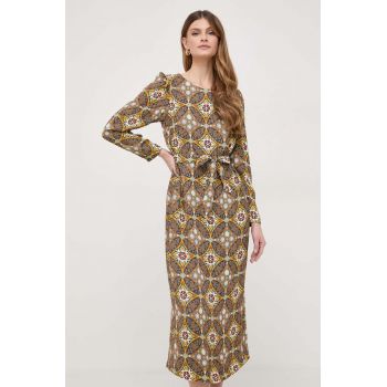 Weekend Max Mara rochie culoarea galben, midi, evazați 2415220000000