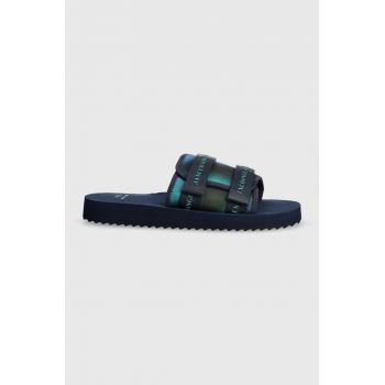 Armani Exchange papuci barbati, culoarea albastru marin, XUP010 XV672 00285 de firma originali