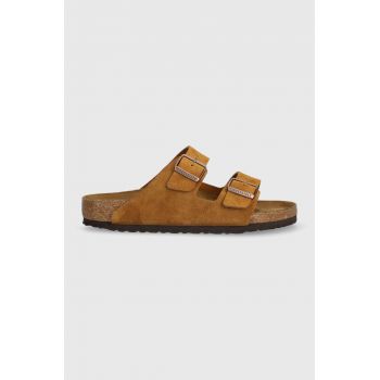 Birkenstock papuci din piele Arizona culoarea maro, 1027082 de firma originali