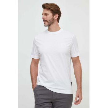 BOSS tricou din bumbac bărbați, culoarea alb, cu imprimeu 50507787