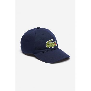 Lacoste șapcă de baseball din bumbac culoarea bleumarin, cu imprimeu de firma originala
