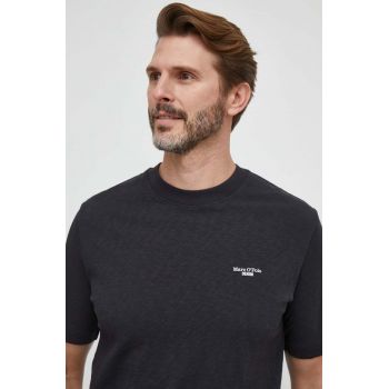 Marc O'Polo tricou din bumbac barbati, culoarea negru, neted de firma original