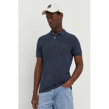 Marc O'Polo tricou polo barbati, culoarea albastru marin, neted ieftin