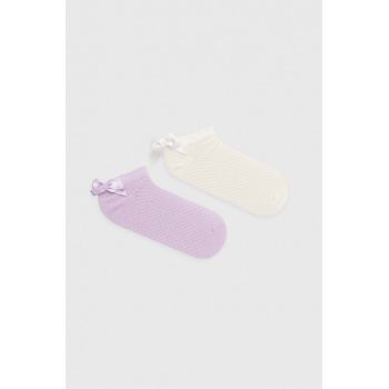 United Colors of Benetton sosete copii 2-pack culoarea violet