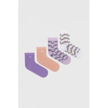 United Colors of Benetton sosete copii 4-pack culoarea violet