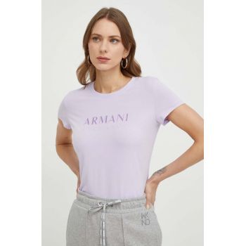 Armani Exchange tricou femei, culoarea violet