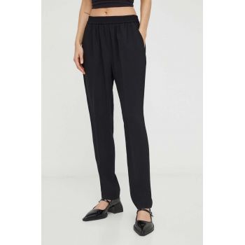 Day Birger et Mikkelsen pantaloni femei, culoarea negru, fason tigareta, high waist