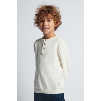 Mayoral pulover cu amestec de in pentru copii culoarea bej, light