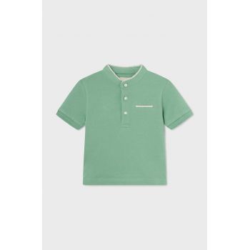 Mayoral tricou polo pentru copii culoarea verde, neted ieftin