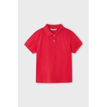 Mayoral tricouri polo din bumbac pentru copii culoarea rosu, neted
