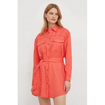 Pepe Jeans rochie Beate culoarea rosu, mini, drept ieftina