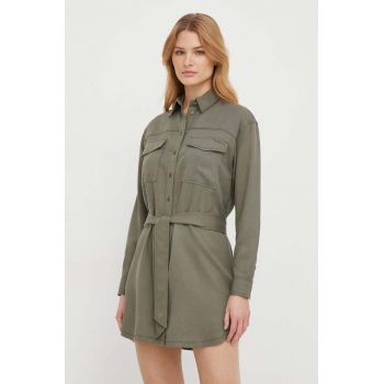 Pepe Jeans rochie Beate culoarea verde, mini, drept ieftina