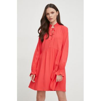 Pepe Jeans rochie BEVERLY culoarea roz, mini, evazati ieftina