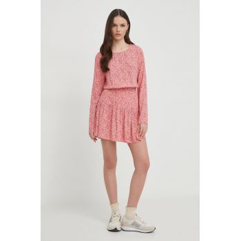 Pepe Jeans rochie BRITNEY culoarea rosu, mini, evazati ieftina