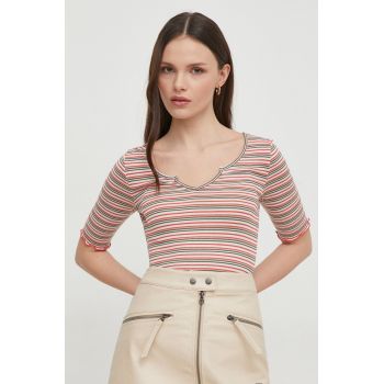 Pepe Jeans tricou HOLLY femei, culoarea bej