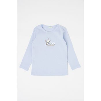 Bluza de bumbac cu imprimeu grafic