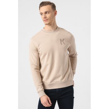 Bluza de trening cu logo pe piept - Bej -