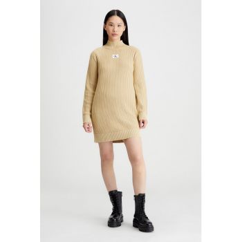 Rochie-pulover cu aspect striat ieftina