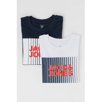 Set de tricouri cu imprimeu logo - 2 piese
