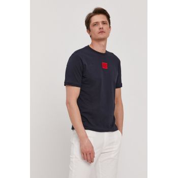 HUGO tricou din bumbac culoarea bleumarin, cu imprimeu 50447978